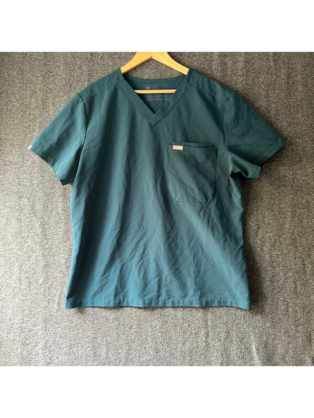 FIGS Technical Collection V Neck Scrub Top Blue Green Fig Women’s XL